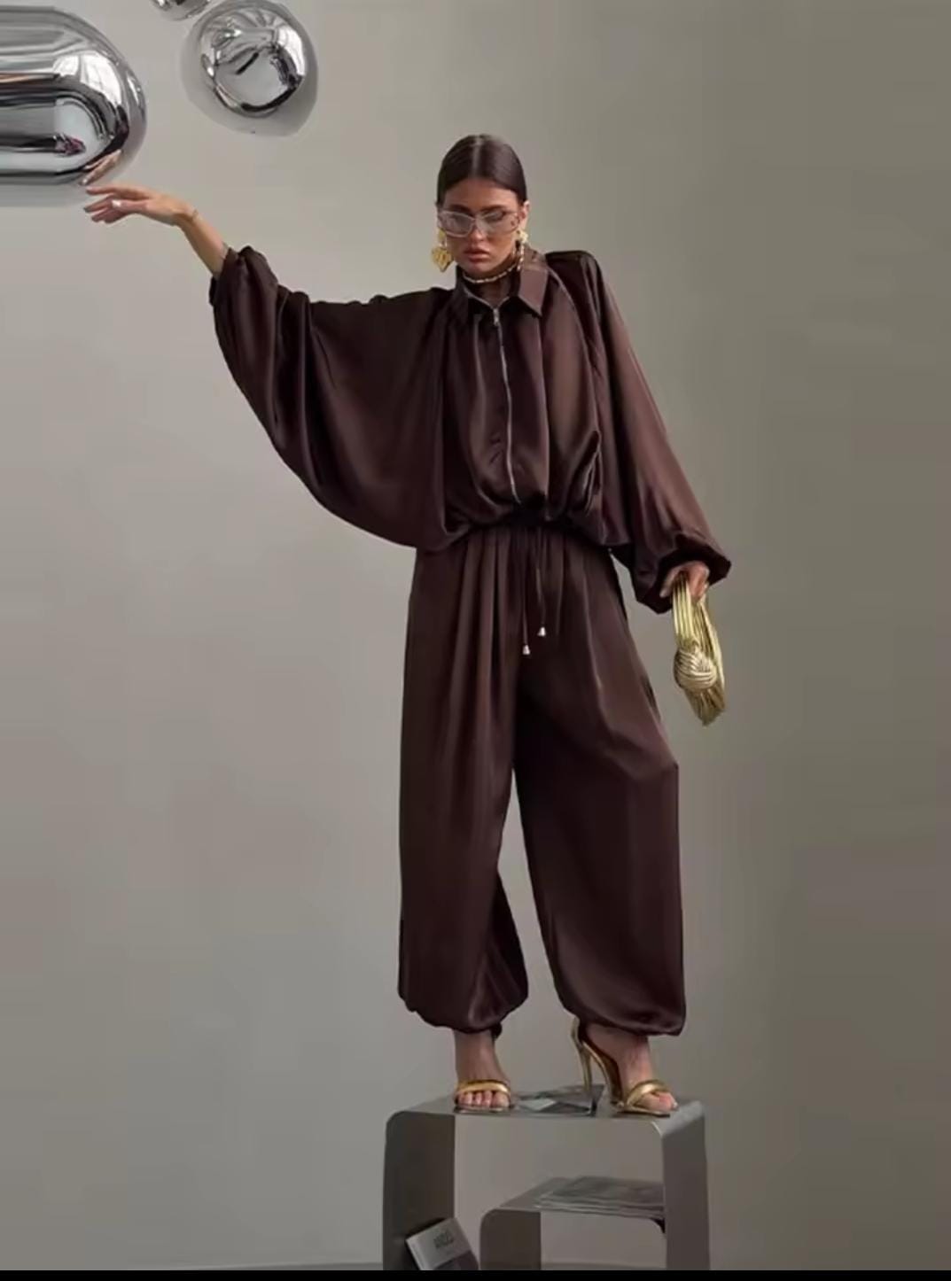 BOOKED N BUSY JUMPSUIT Chocolate